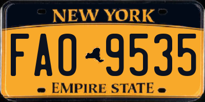 NY license plate FAO9535