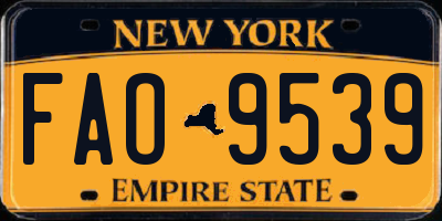 NY license plate FAO9539