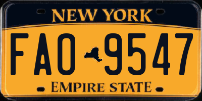 NY license plate FAO9547