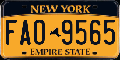 NY license plate FAO9565