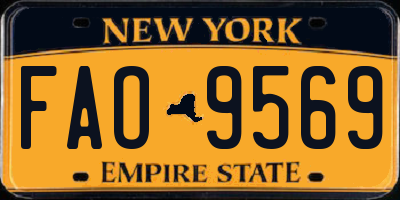NY license plate FAO9569