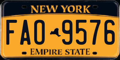 NY license plate FAO9576