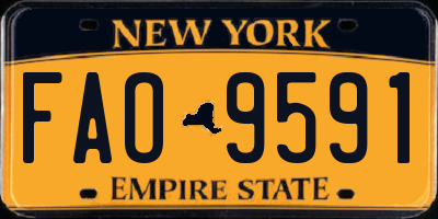 NY license plate FAO9591