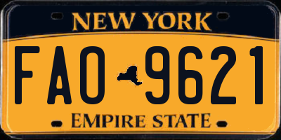 NY license plate FAO9621