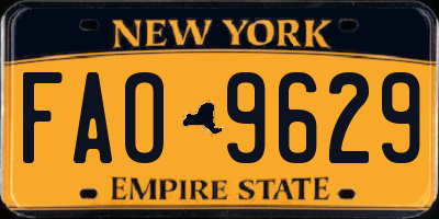 NY license plate FAO9629