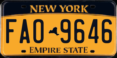 NY license plate FAO9646