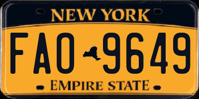 NY license plate FAO9649
