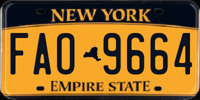 NY license plate FAO9664