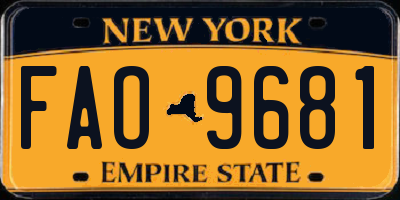 NY license plate FAO9681