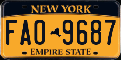 NY license plate FAO9687