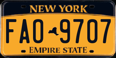 NY license plate FAO9707