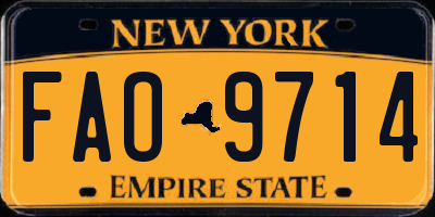 NY license plate FAO9714