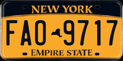 NY license plate FAO9717