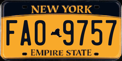 NY license plate FAO9757