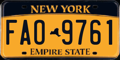 NY license plate FAO9761