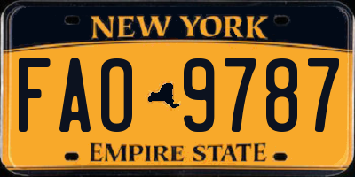 NY license plate FAO9787