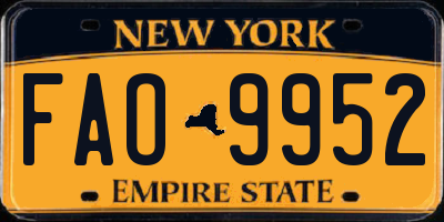 NY license plate FAO9952