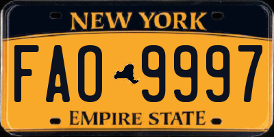 NY license plate FAO9997