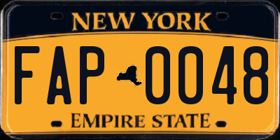 NY license plate FAP0048