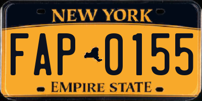 NY license plate FAP0155