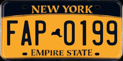 NY license plate FAP0199