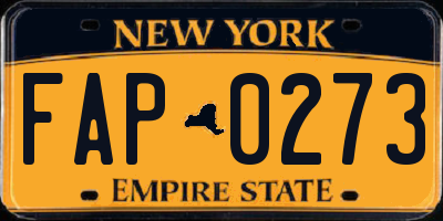 NY license plate FAP0273