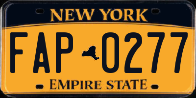 NY license plate FAP0277