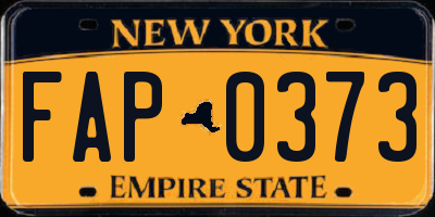 NY license plate FAP0373