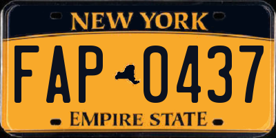 NY license plate FAP0437