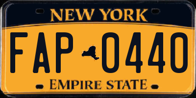 NY license plate FAP0440