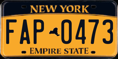 NY license plate FAP0473