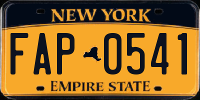 NY license plate FAP0541