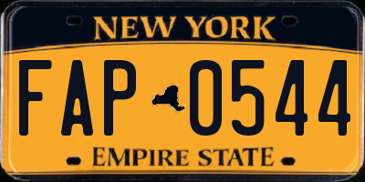 NY license plate FAP0544