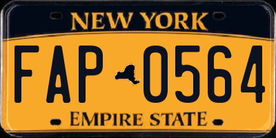NY license plate FAP0564