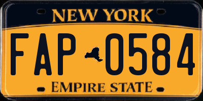 NY license plate FAP0584