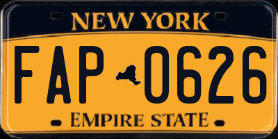 NY license plate FAP0626