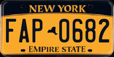 NY license plate FAP0682
