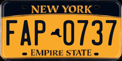 NY license plate FAP0737
