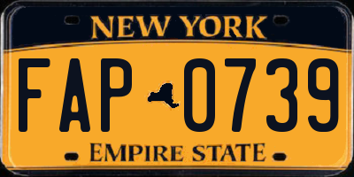 NY license plate FAP0739