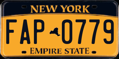 NY license plate FAP0779
