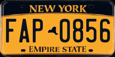 NY license plate FAP0856