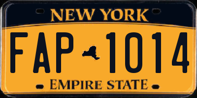 NY license plate FAP1014