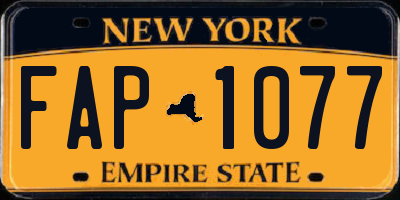 NY license plate FAP1077