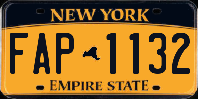 NY license plate FAP1132