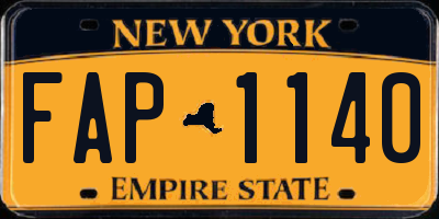 NY license plate FAP1140