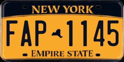 NY license plate FAP1145