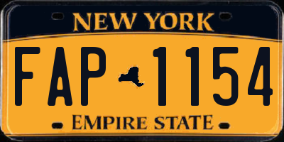 NY license plate FAP1154