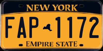NY license plate FAP1172