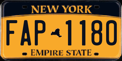 NY license plate FAP1180