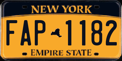 NY license plate FAP1182